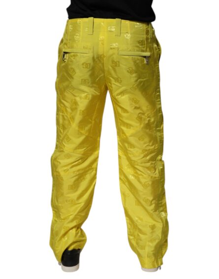 Yellow DG Monogram Polyester Straight Pants - Image 4