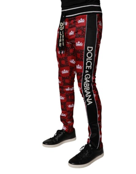 Red Crown Logo Monogram Men Sweatpants Pants - Image 8