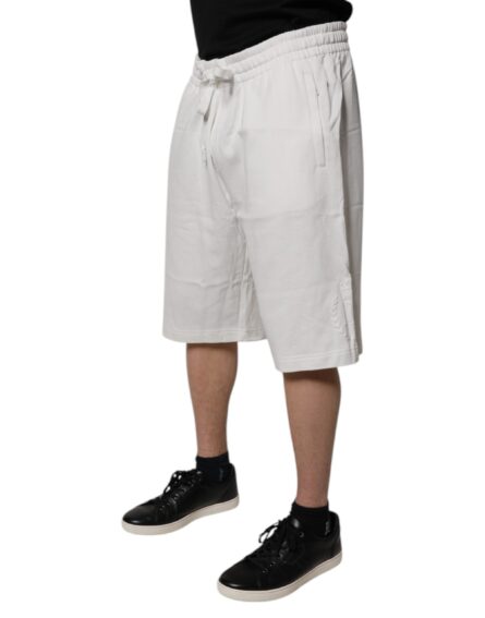 White Cotton Sweatshorts Men Bermuda Shorts - Image 8