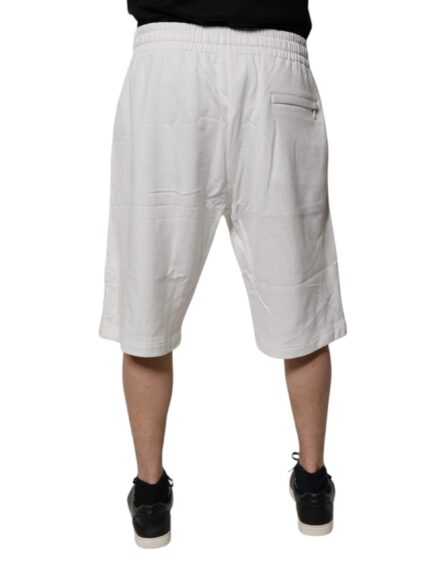 White Cotton Sweatshorts Men Bermuda Shorts - Image 9