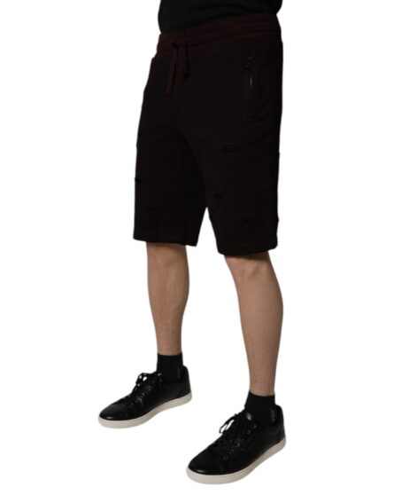 Maroon Cotton Sweatshorts Men Bermuda Shorts - Image 6