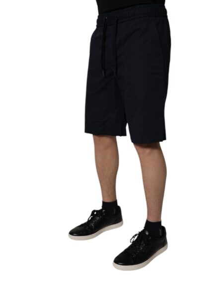 Black Cotton Sweatshorts Men Bermuda Shorts - Image 3