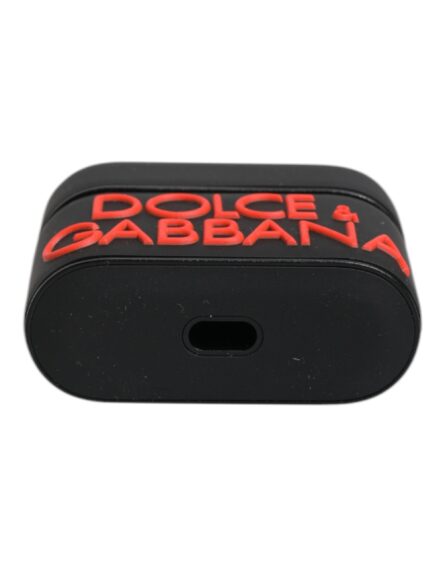 Black Orange Silicone Embossed Logo Airpods Case - Image 9