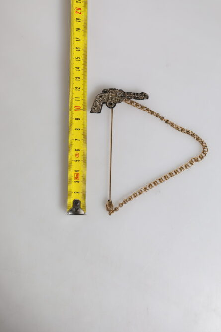 Black Gold Brass Copper Revolver Brooch Lapel Pin - Image 7