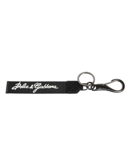 Black White DG Logo Silver Men Keychain Polyester Keyring - Image 6