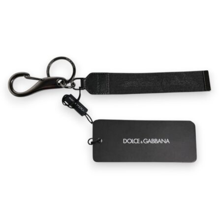 Black Logo Nylon Silver Brass Men Holder Keychain Keyring - Image 6