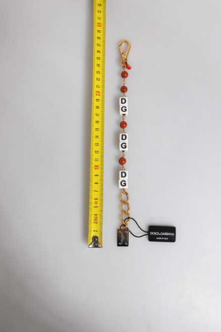 Multicolor Gold Tone Brass Chain DG Logo Dice Bracelet - Image 2