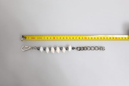 Silver Tone Brass Beaded Shell DG Logo Pendant Bracelet - Image 6