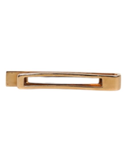 Black Sapphire Gold Tone Brass Tie Clip Bar - Image 10