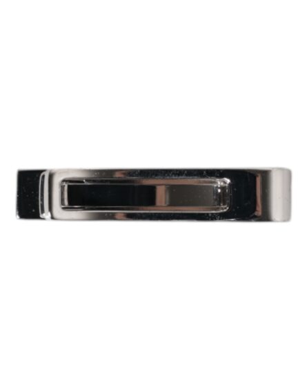 Silver Tone Brass Logo Branded Tie Clip Bar - Image 7