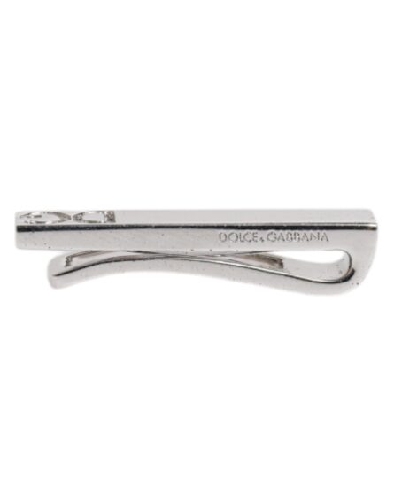 Silver Tone Brass Logo Branded Tie Clip Bar - Image 8