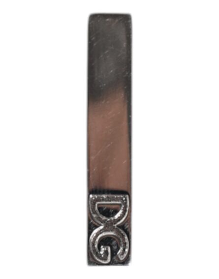 Silver Tone Brass Logo Branded Tie Clip Bar - Image 2