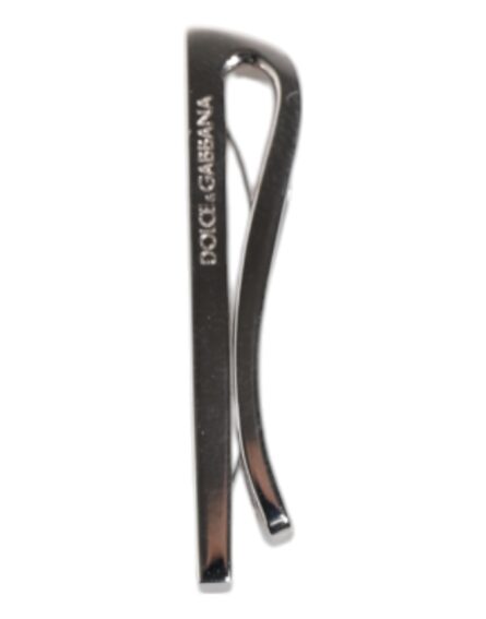Silver Tone Brass Logo Branded Tie Clip Bar - Image 4