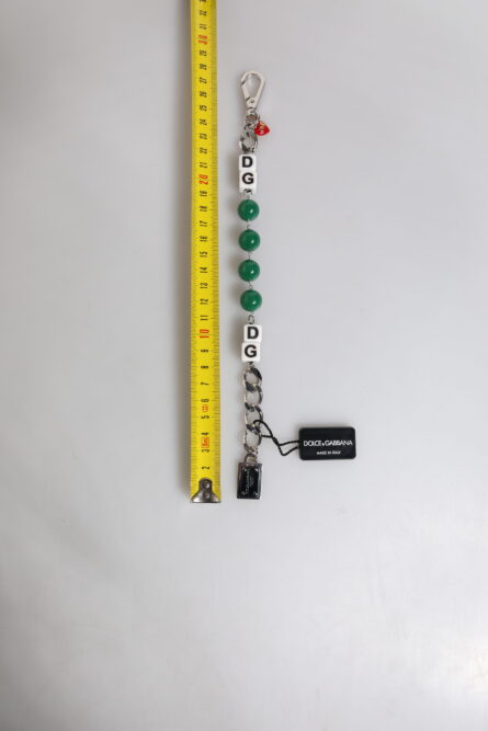 Silver Tone Brass Bead Dice Logo Embellish Charm Bracelet - Image 2