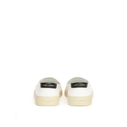White Cotton Low Top Sneakers - Image 3