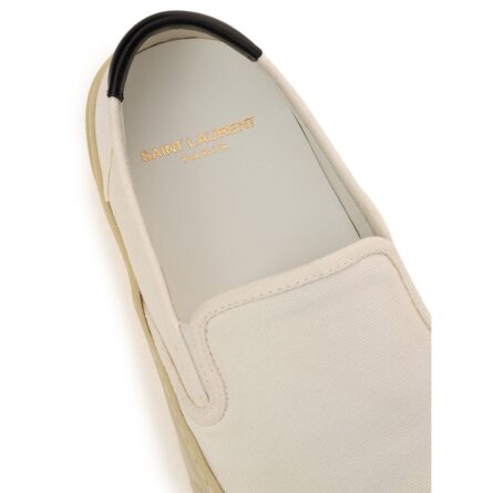 White Cotton Low Top Sneakers - Image 5