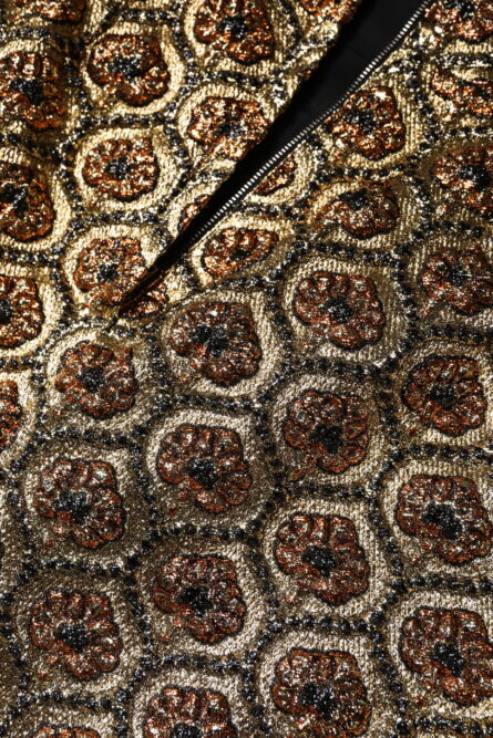 Brown Polyester Brocade A-line Mini Skirt - Image 7