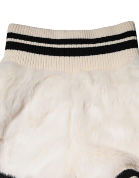 White Faux Fur High Waisted Hot Pants Short - Image 6