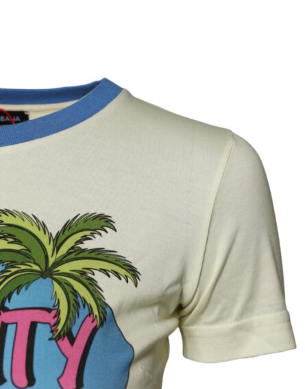 Light Yellow Cotton Short Sleeve T-shirt - Image 3
