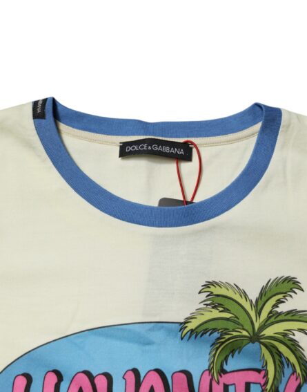 Light Yellow Cotton Short Sleeve T-shirt - Image 5