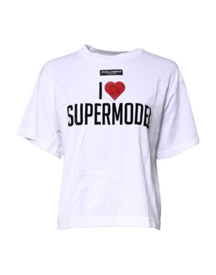 White Printed Round Neck Top Cotton T-shirt - Image 10