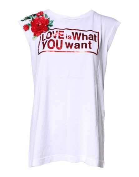 White Floral Graphic Print Sleeveless Tank Top - Image 7