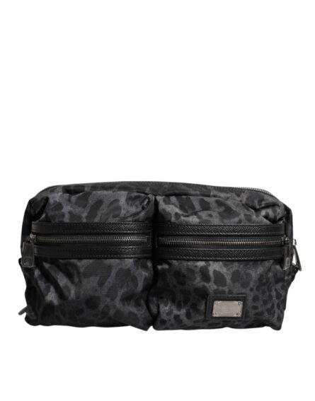 Black Gray Leopard DG Logo Belt Waist Fanny Pack Bag - Image 2