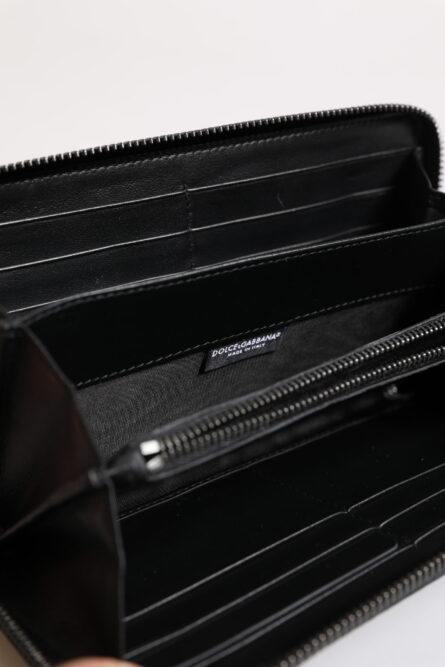 Black Blue Exotic Leather Embossed Continental Wallet - Image 7