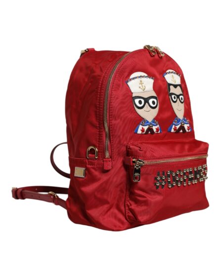 Red #DGFAMILY VULCANO Embellishment Backpack Bag - Image 10