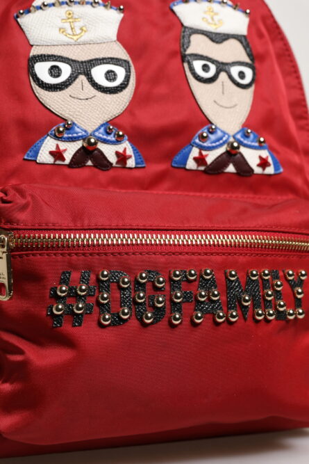 Red #DGFAMILY VULCANO Embellishment Backpack Bag - Image 13