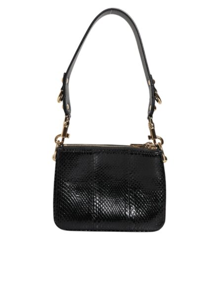 Black Exotic Leather Shoulder Sling Clutch Bag - Image 4