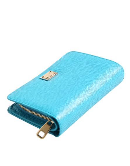 Light Blue Leather Bifold Continental Clutch Wallet - Image 6