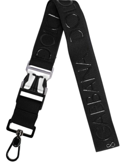 Black Stretch Polyester Rubberised DG Logo Keychain - Image 2