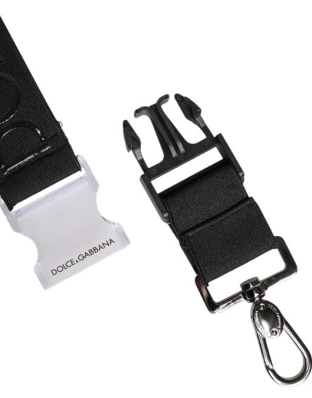 Black Stretch Polyester Rubberised DG Logo Keychain - Image 5