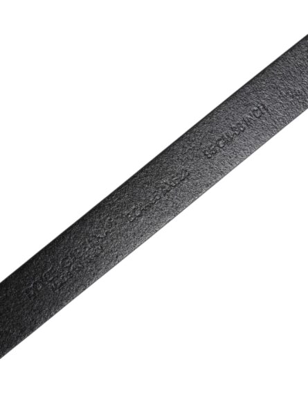 Black Calf Leather Gold Metal Buckle Belt - Image 11