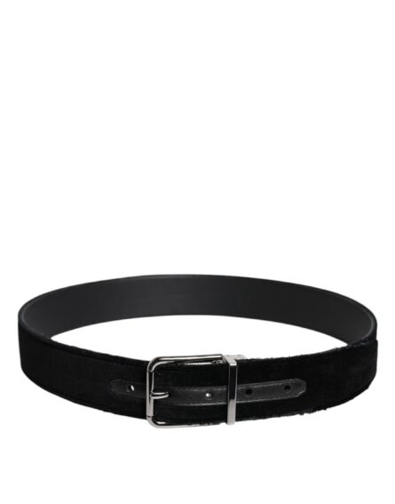 Black Cotton Silver Tone Metal Buckle Belt - Image 3