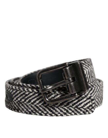 Black White Silver Tone Metal Buckle Belt - Image 7