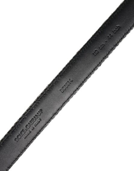 Black White Silver Tone Metal Buckle Belt - Image 5