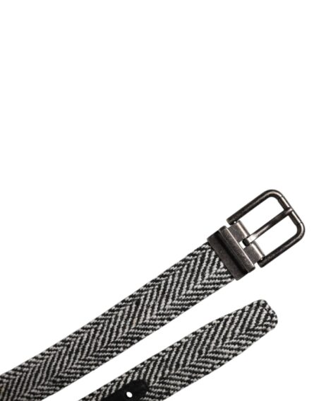 Black White Silver Tone Metal Buckle Belt - Image 12
