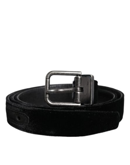 Black Leather Metal Buckle Classic Belt - Image 2