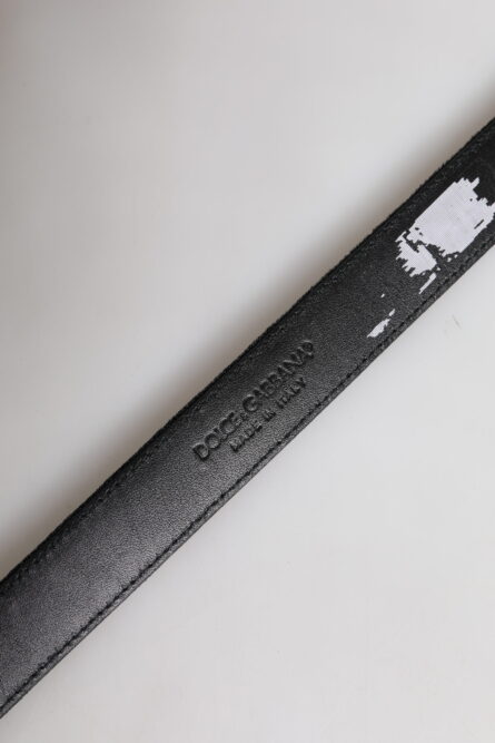 Black Leather Metal Buckle Classic Belt - Image 9