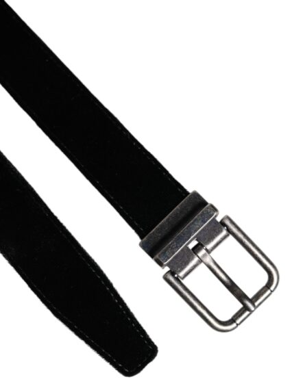 Black Leather Metal Buckle Classic Belt - Image 10
