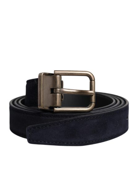 Black Goat Leather Metal Buckle Classic Belt - Image 7