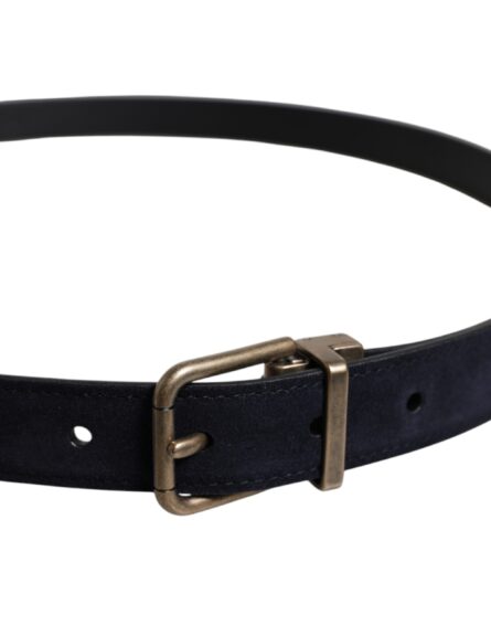 Black Goat Leather Metal Buckle Classic Belt - Image 4