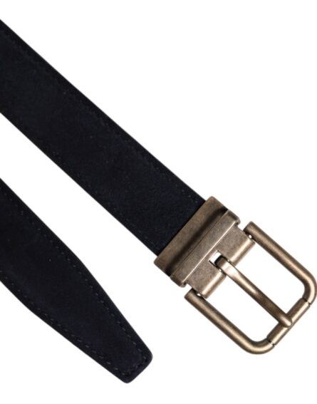Black Goat Leather Metal Buckle Classic Belt - Image 6