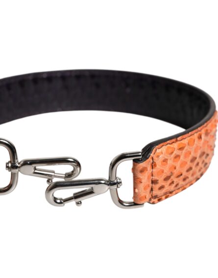 Black Beige Exotic Leather Bag Shoulder Strap - Image 5