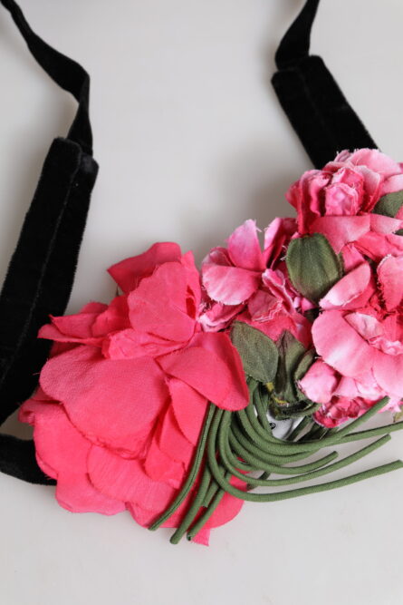 Multicolor Floral Applique Detail Tie Belt - Image 4