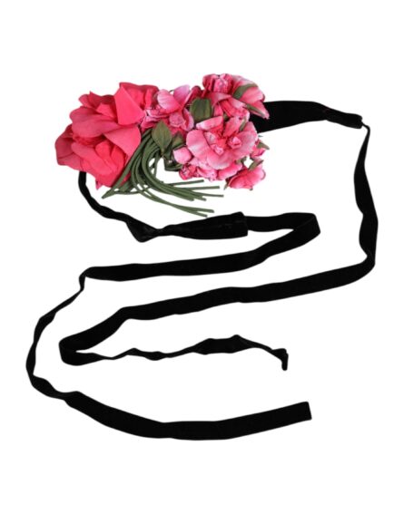 Multicolor Floral Applique Detail Tie Belt - Image 10