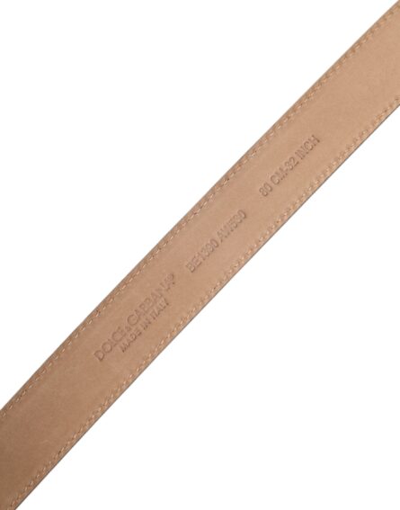 Black Leather Logo Metal Waist Buckle Belt - Image 5