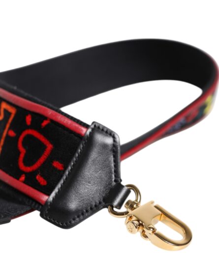 Black Cotton Printed Bag Shoulder Strap - Image 5